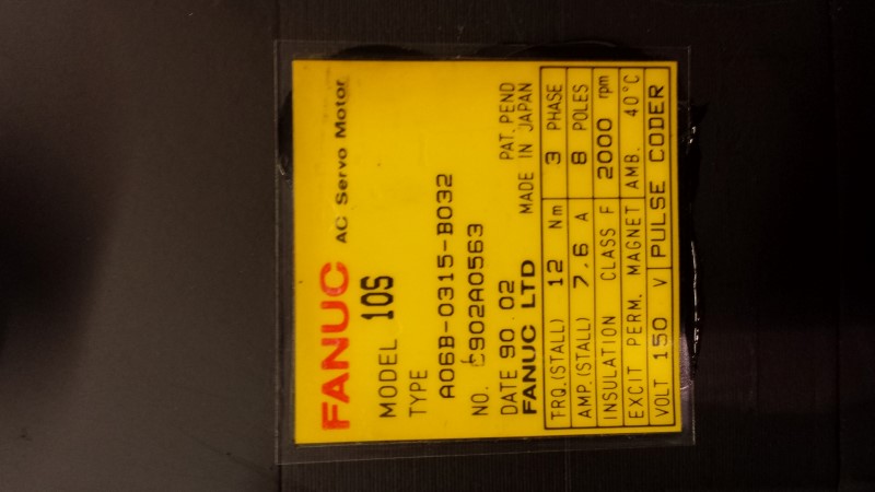 FANUC SERVO MOTOR, MOD# A06B-0315-B032 FANUC SERVO MOTOR, MOD# A06B-0315-B032